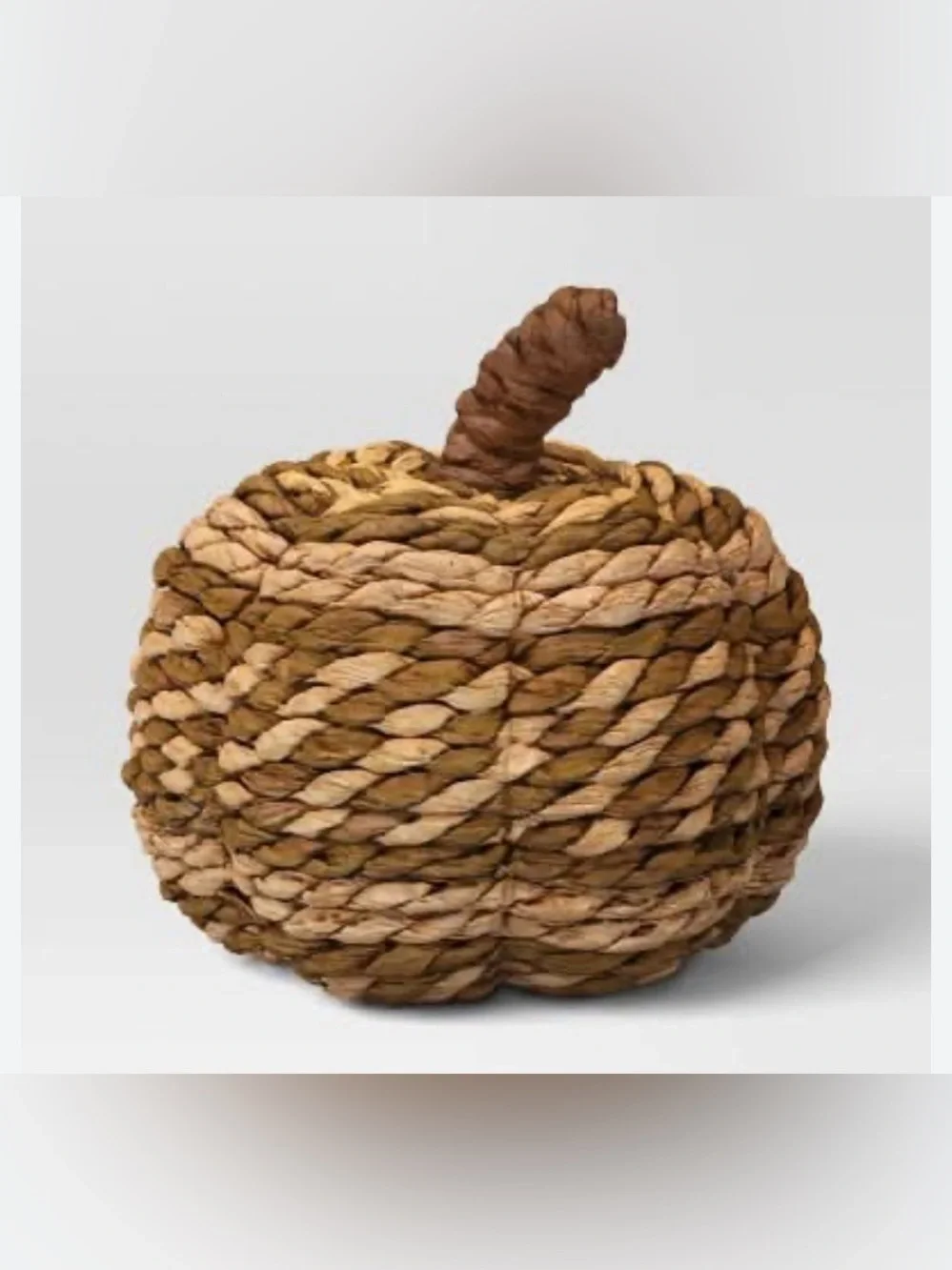 3/$15* Threshold Fall Decor: Small Natural Woven Pumpkin Brown and Cream NWT